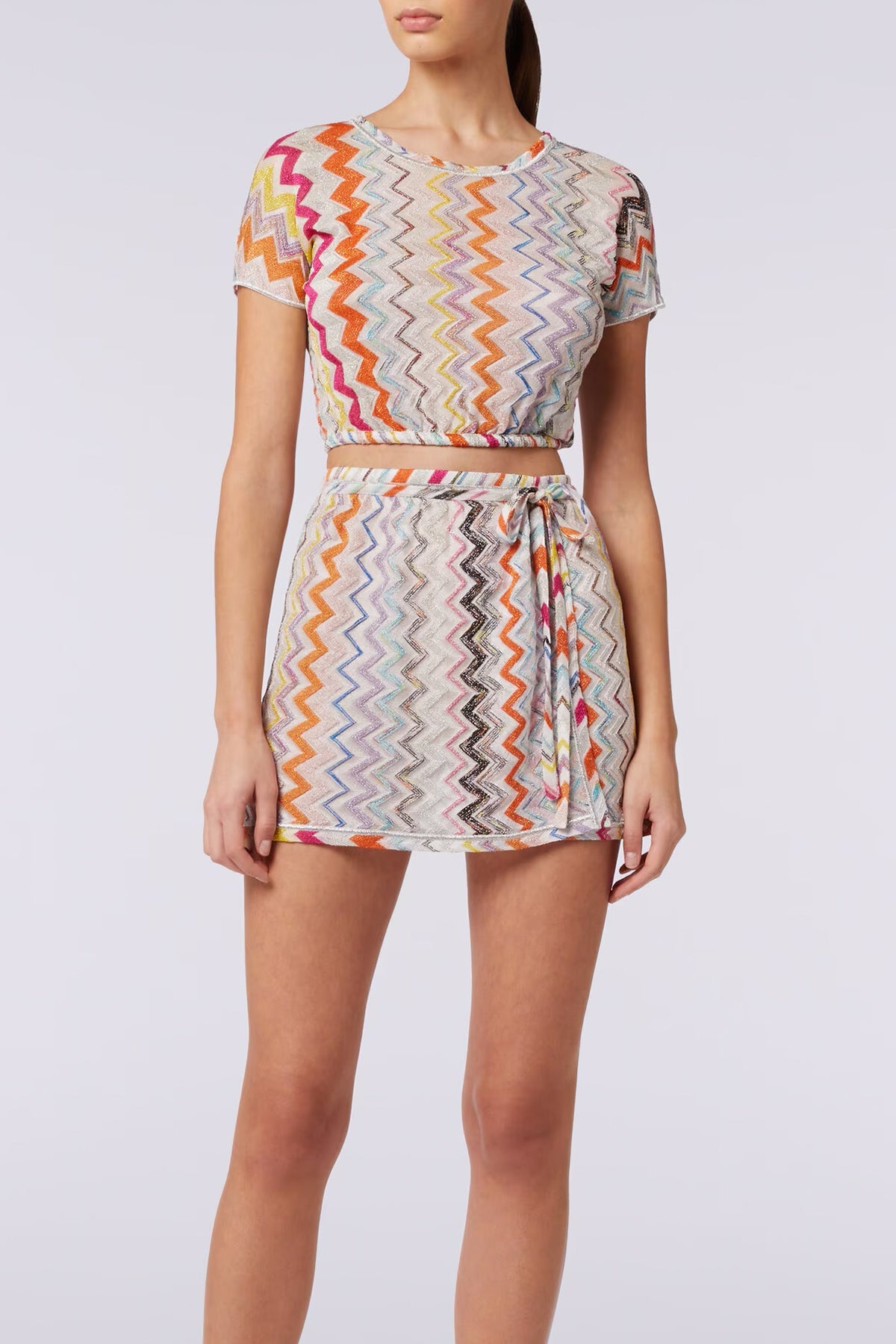 Zig - Zag Wrap Mini Skirt in Multicolor - shop - olivia.com