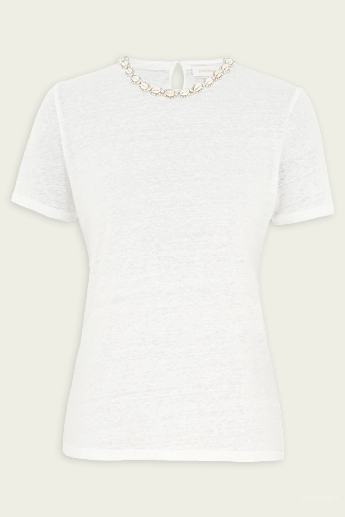 Illuminate Embellished Tee in Ivory