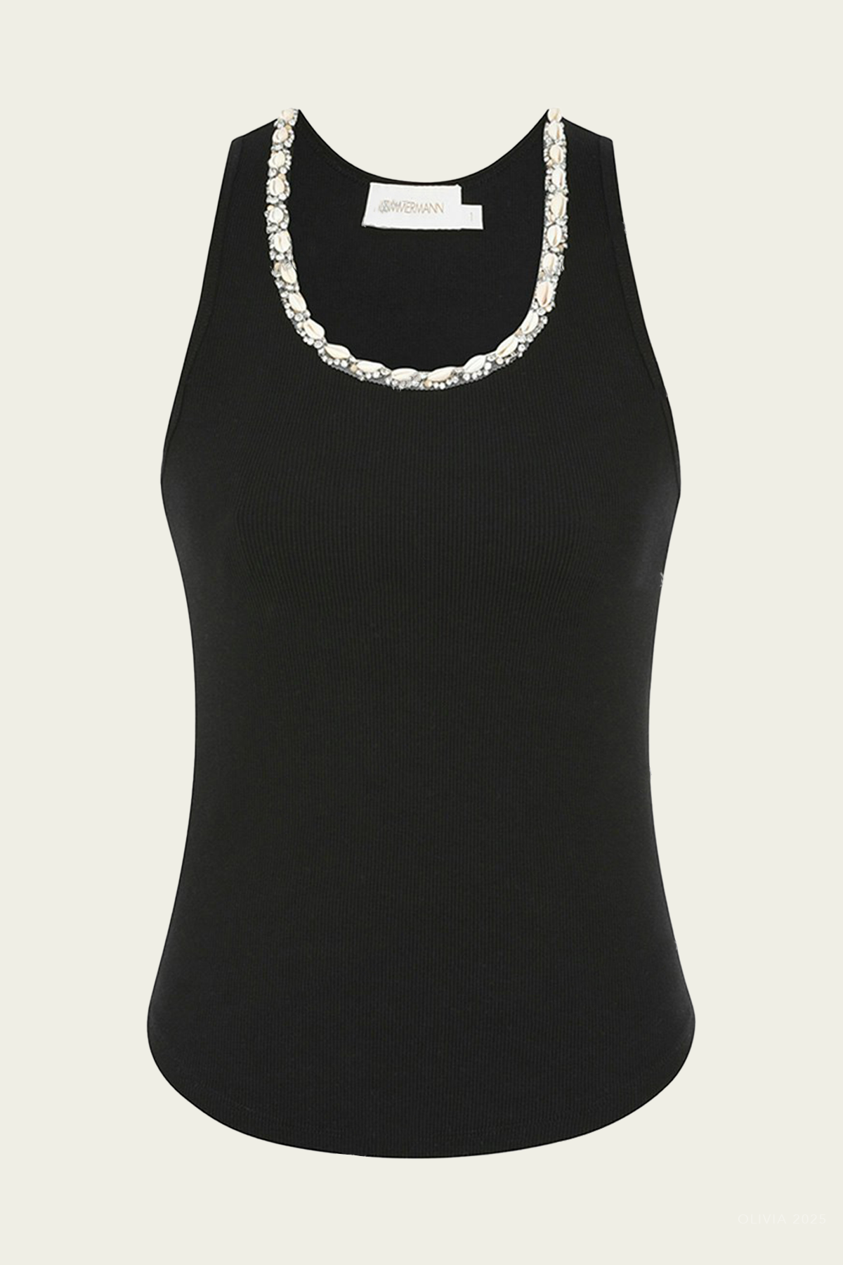 Illuminate Embellished Tank in Black