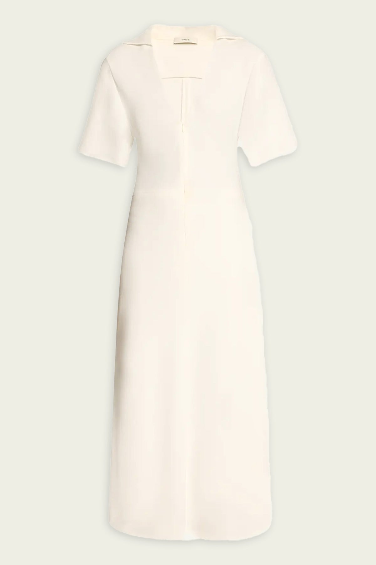Zip-Front Polo Dress in Off-White - shop-olivia.com