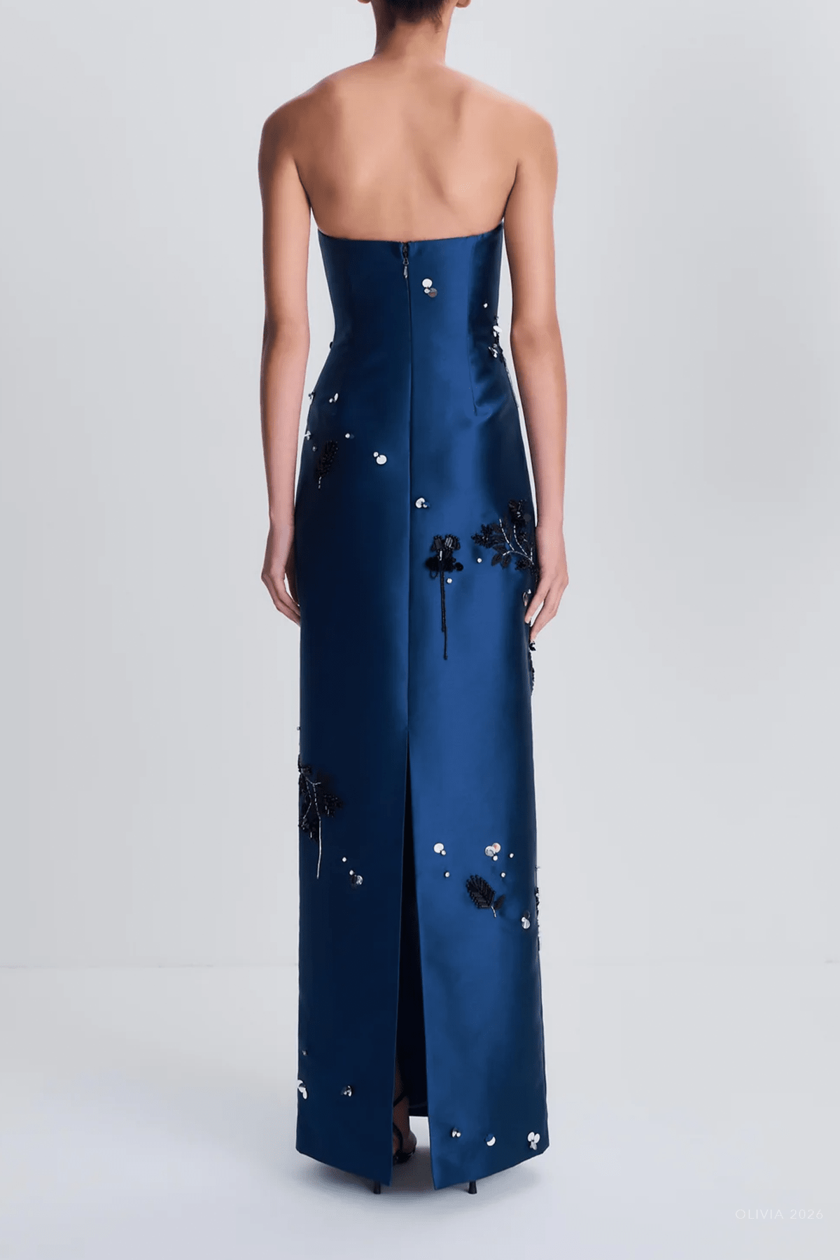 Zirelle Embellished Gown in Ink - shop-olivia.com