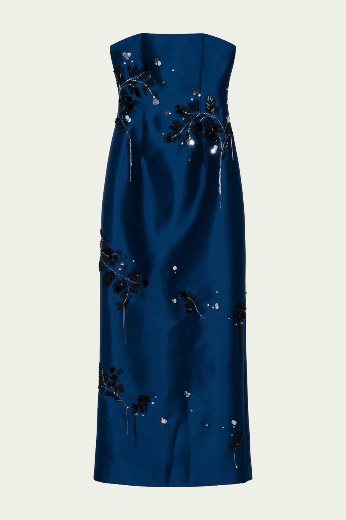 Zirelle Embellished Gown in Ink - shop-olivia.com