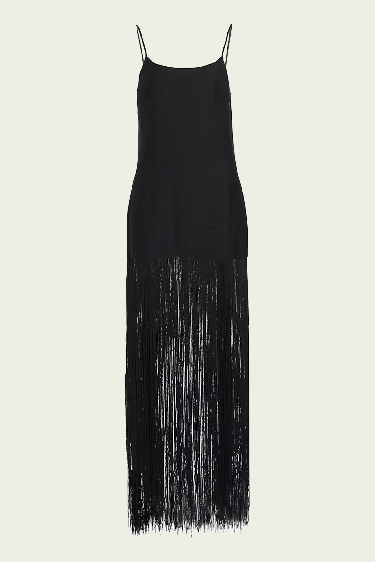 Zodiac Fringe Gown in Black - shop-olivia.com