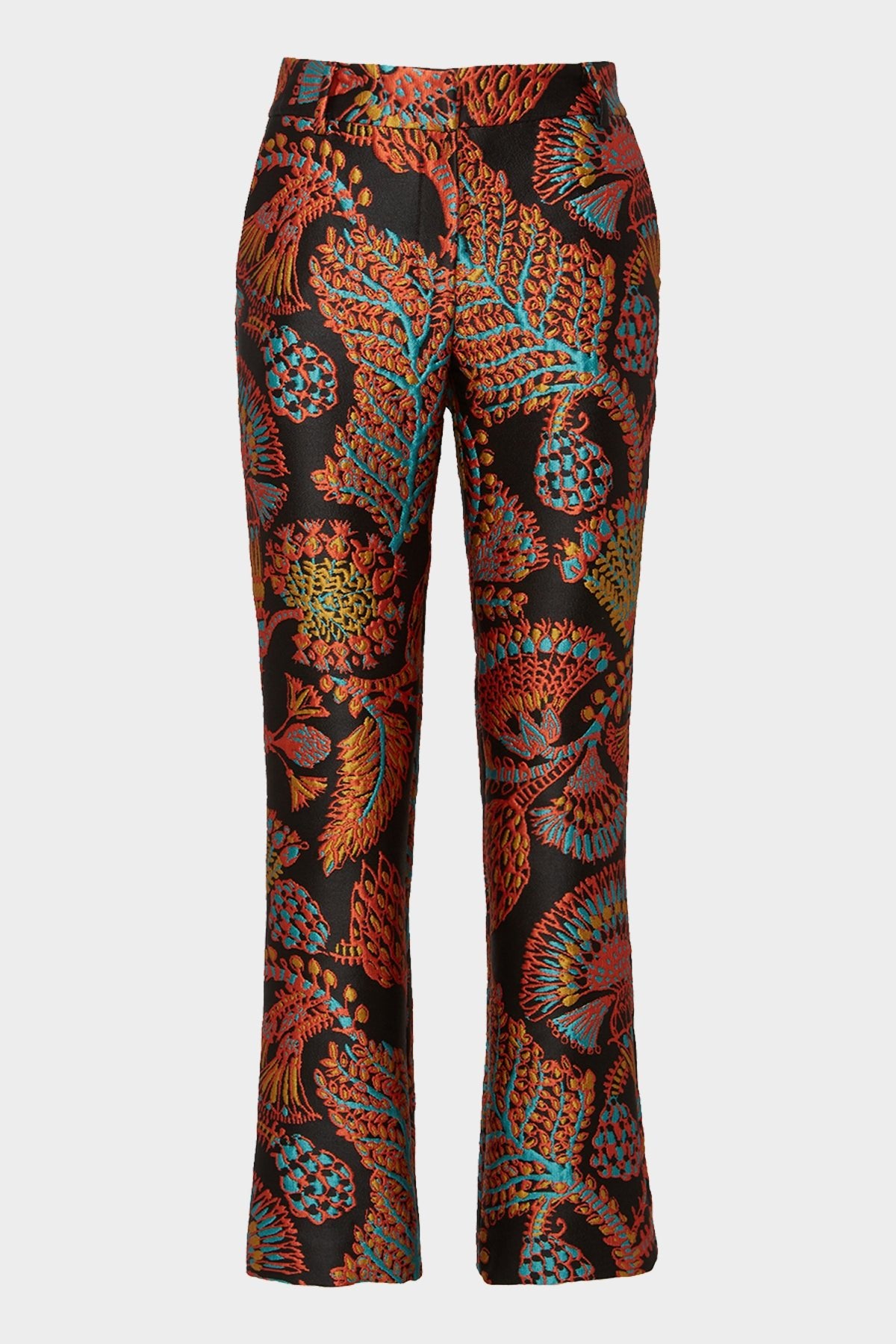 24/7 Pants in Jacquard Sicomore Black - shop-olivia.com