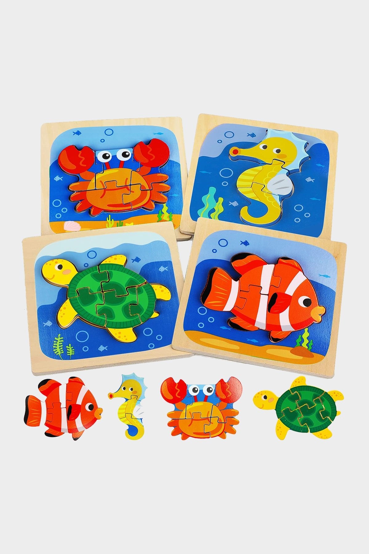 4 Pack Wooden Puzzles for Toddlers - shop-olivia.com