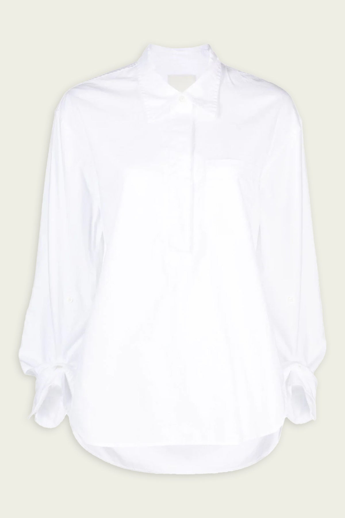 Aave Oversized Cuff Shirt in Oxford White - shop-olivia.com