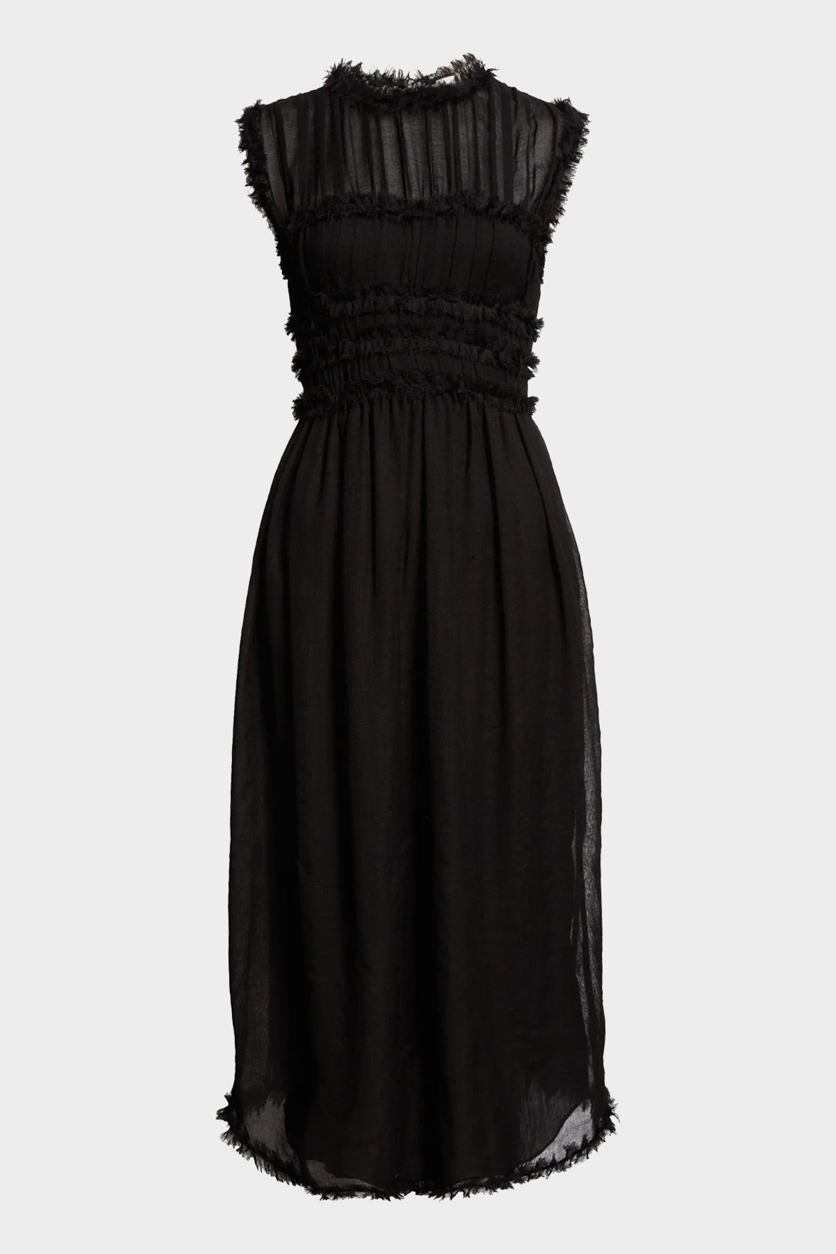Aberdeen Wool Midi Dress in Noir - shop-olivia.com