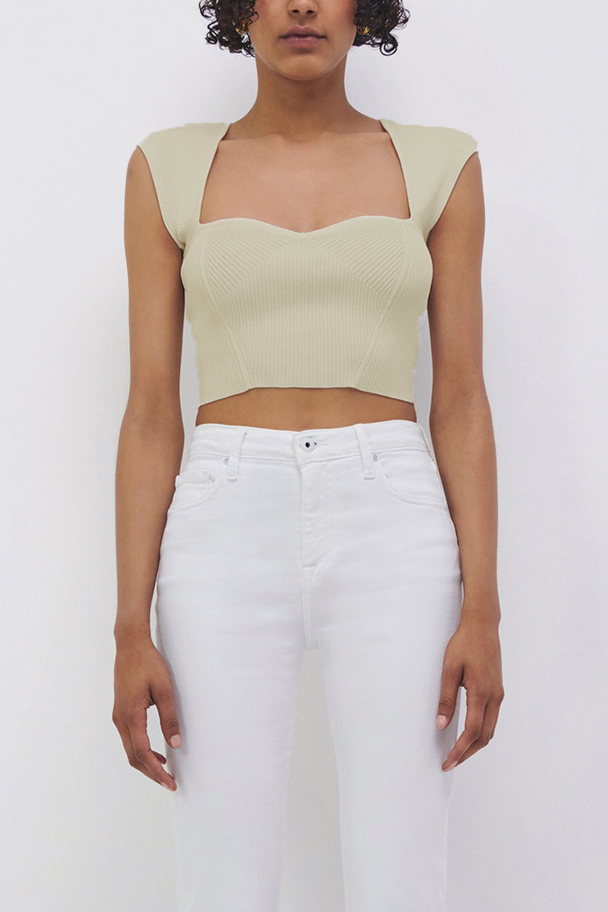 Abia Cropped Top in Almond - shop-olivia.com