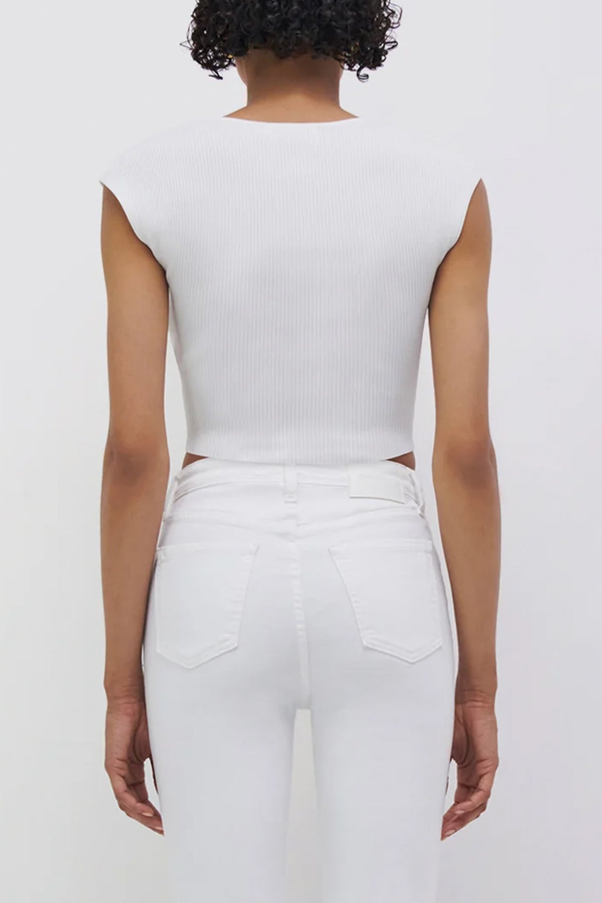 Abia Cropped Top in White - shop-olivia.com
