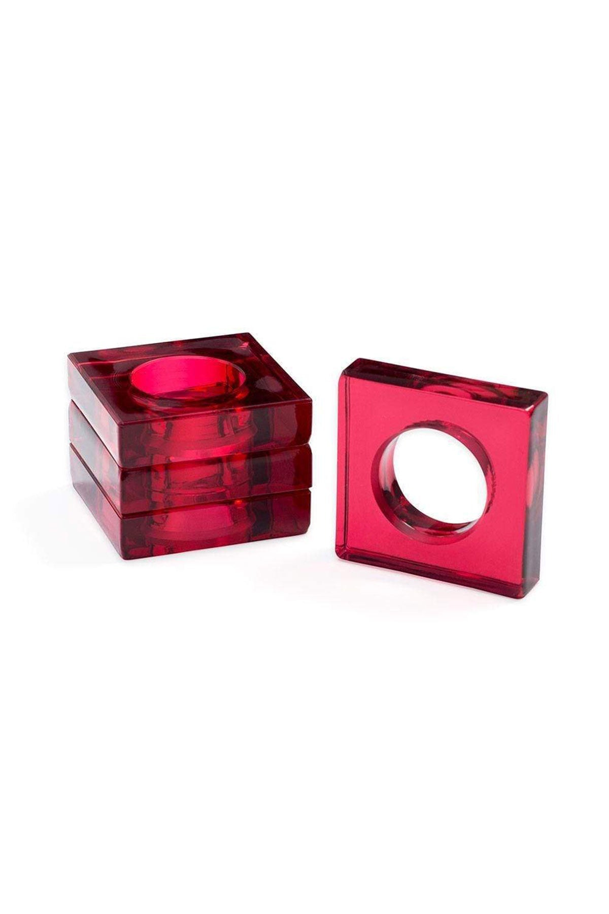 Acrylic Napkin Rings in Cranberry - Set of 4 - shop-olivia.com
