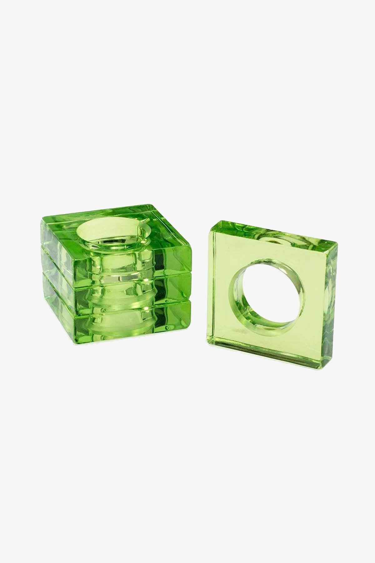 Acrylic Napkin Rings in Emerald - Set of 4 - shop-olivia.com