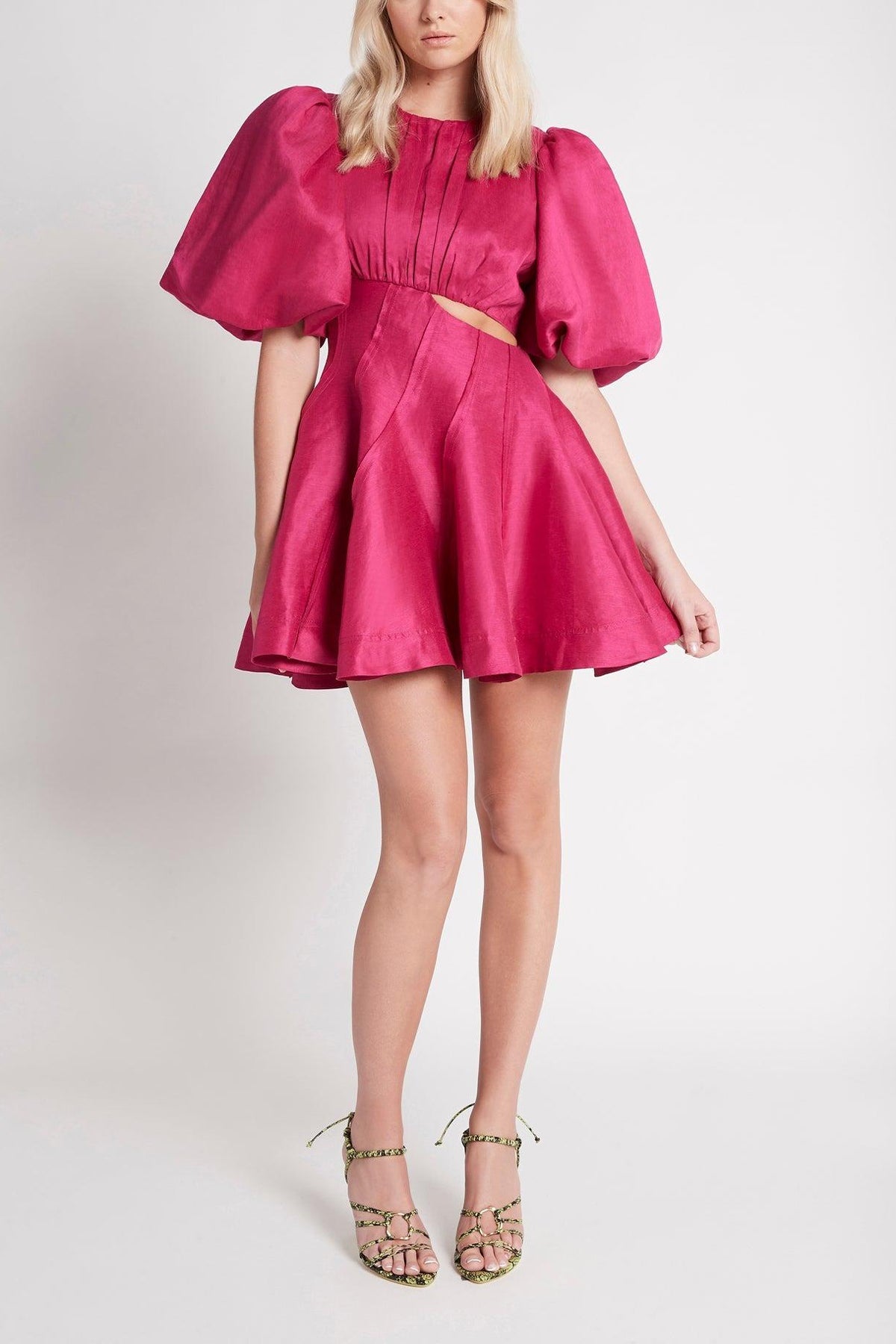 Admiration Asymmetric Mini Dress in Fuchsia - shop-olivia.com