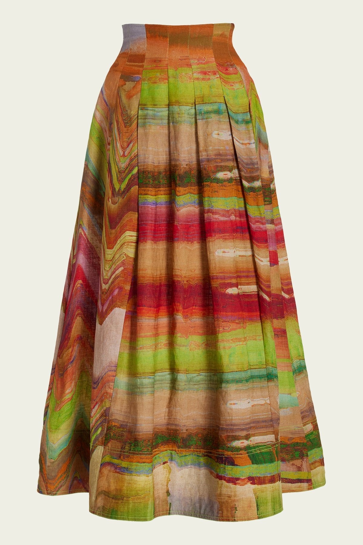 Alessandra Pleated Midi Skirt in Canyon Sunset - shop-olivia.com