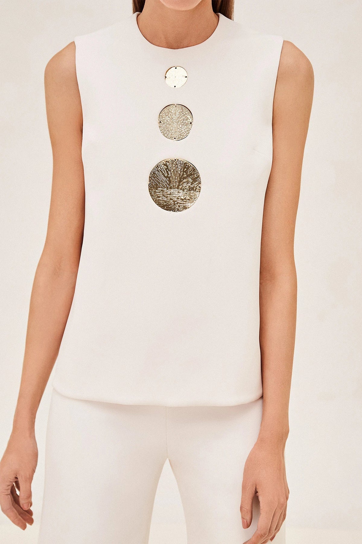 Amell Top in Ivory - shop-olivia.com