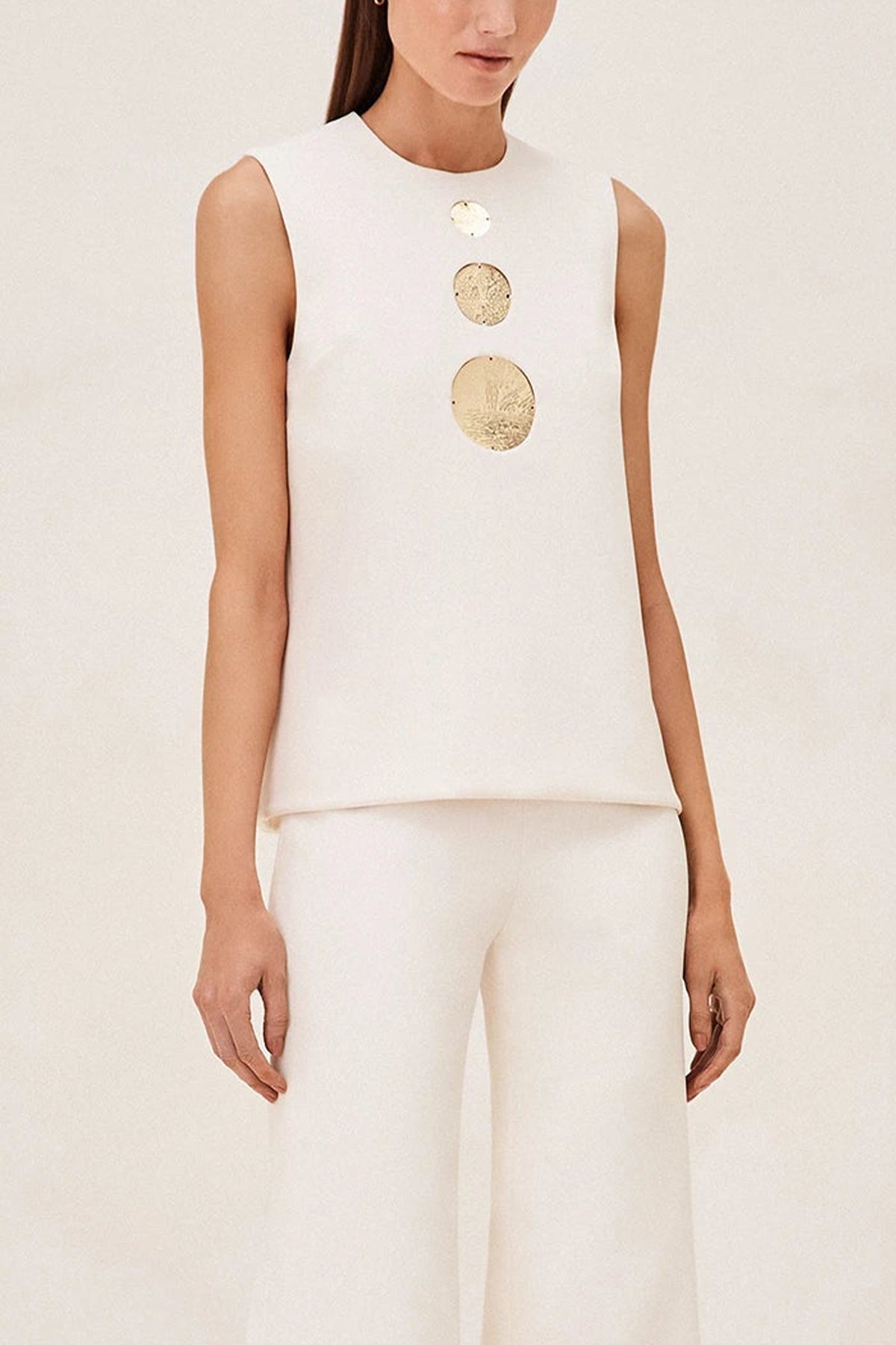 Amell Top in Ivory - shop-olivia.com