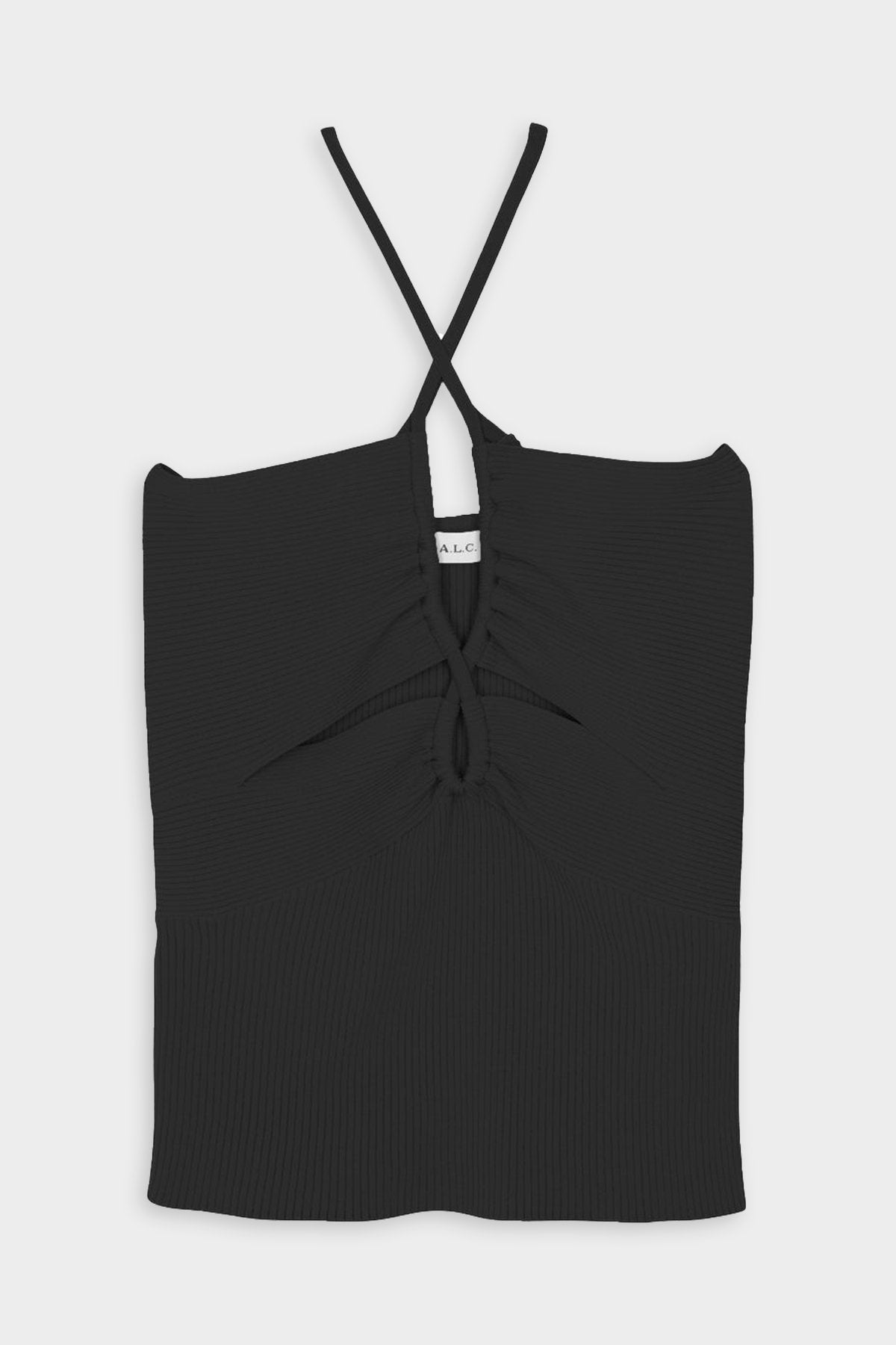 Ana Rib Knit Top in Black - shop-olivia.com