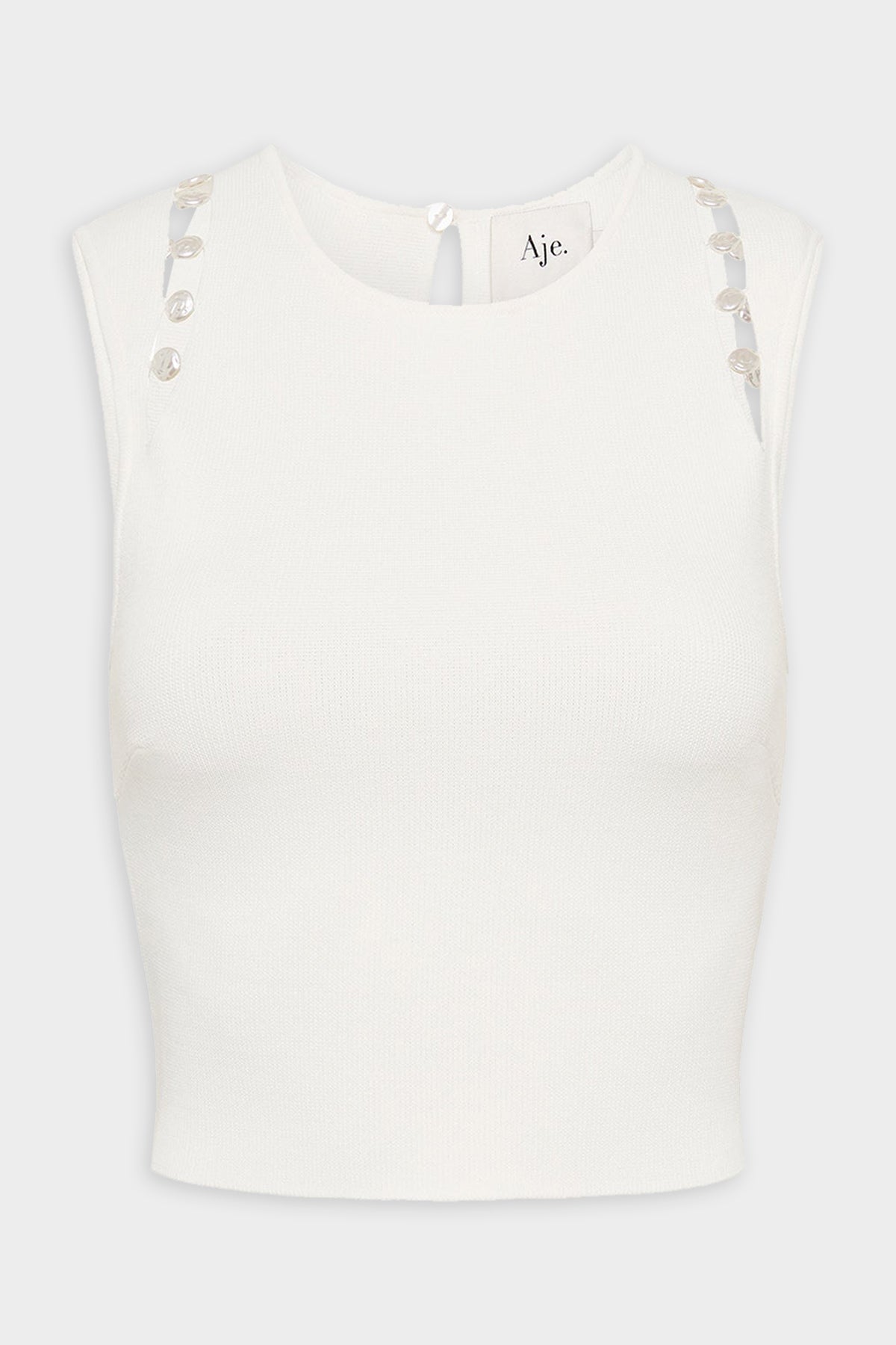 Analemma Pearl Knit Top in Ivory - shop-olivia.com