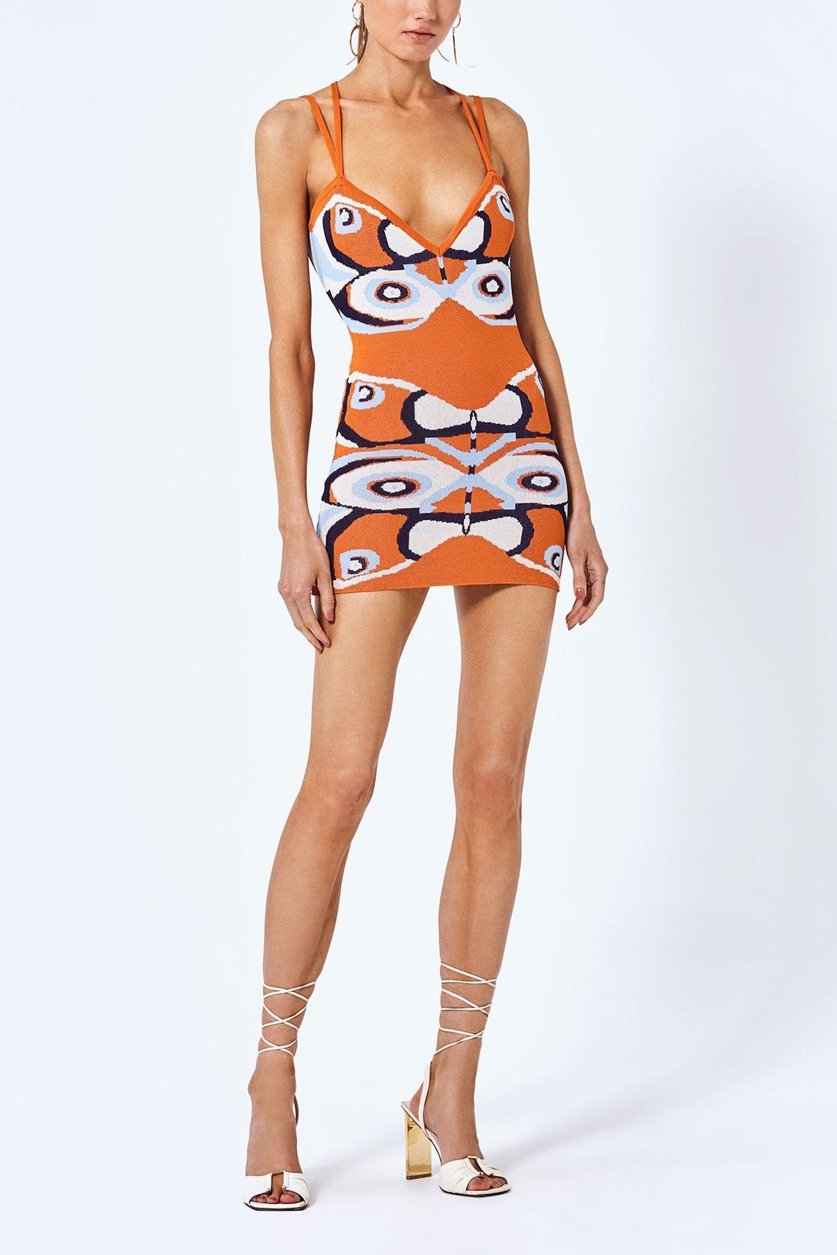 Angeles Dress in Orange Butterfly - shop-olivia.com