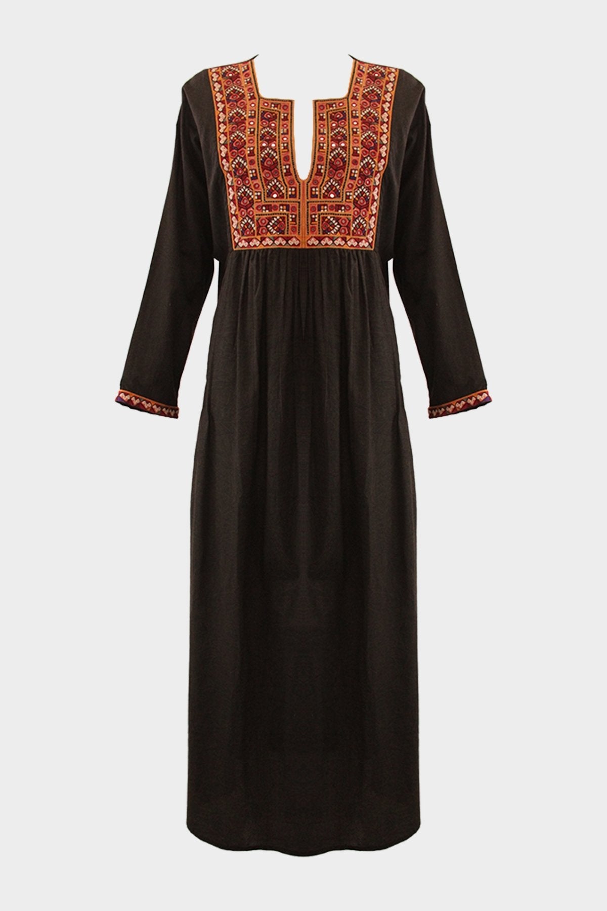 Anita Long Dress in Black Opal - shop-olivia.com