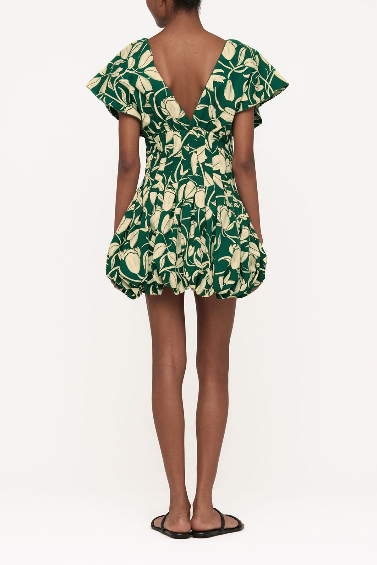 Annato Flora Cotton Mini Dress in Green - shop-olivia.com