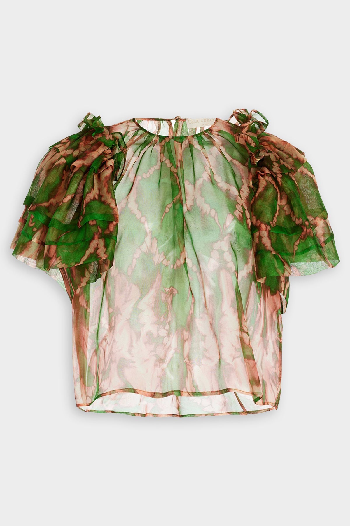 Annemarie Silk Organza Top in Serpentine - shop-olivia.com