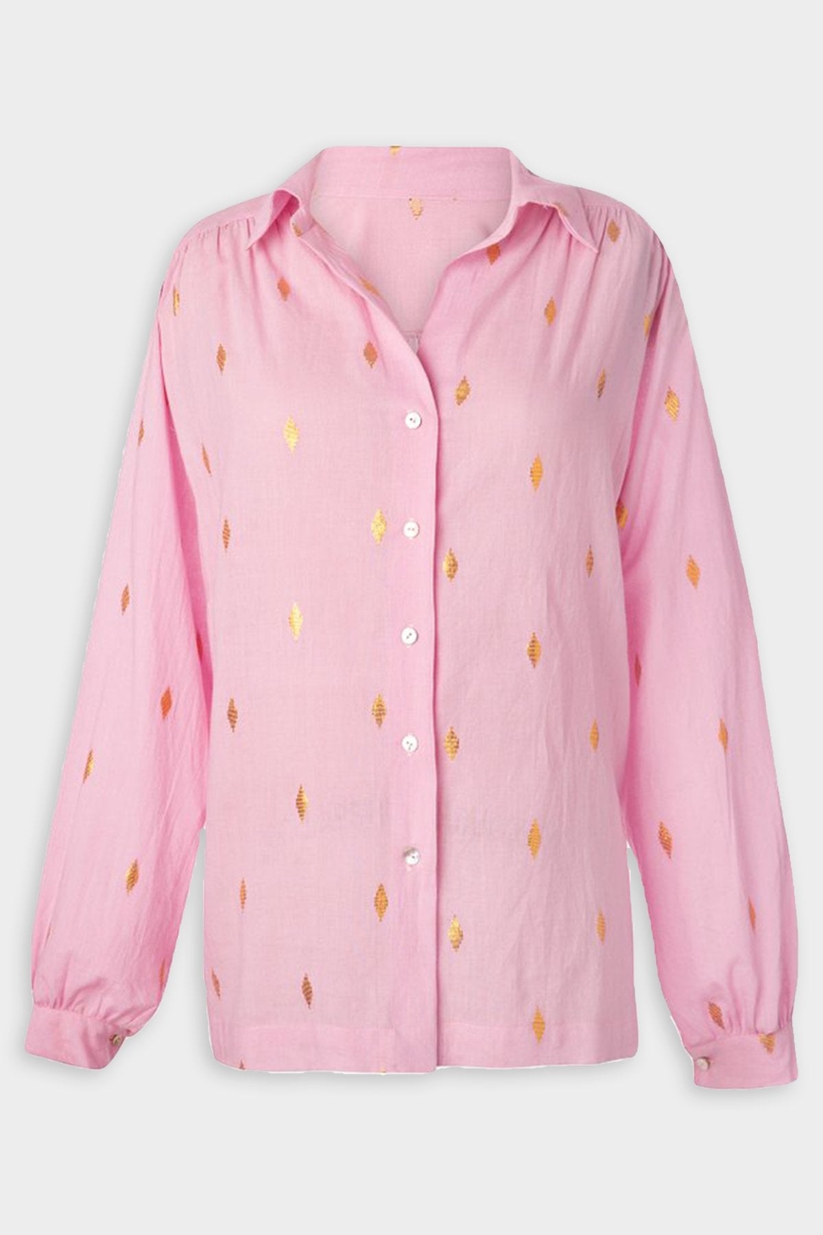 Antigone Pink Jamdani Shirt - shop-olivia.com