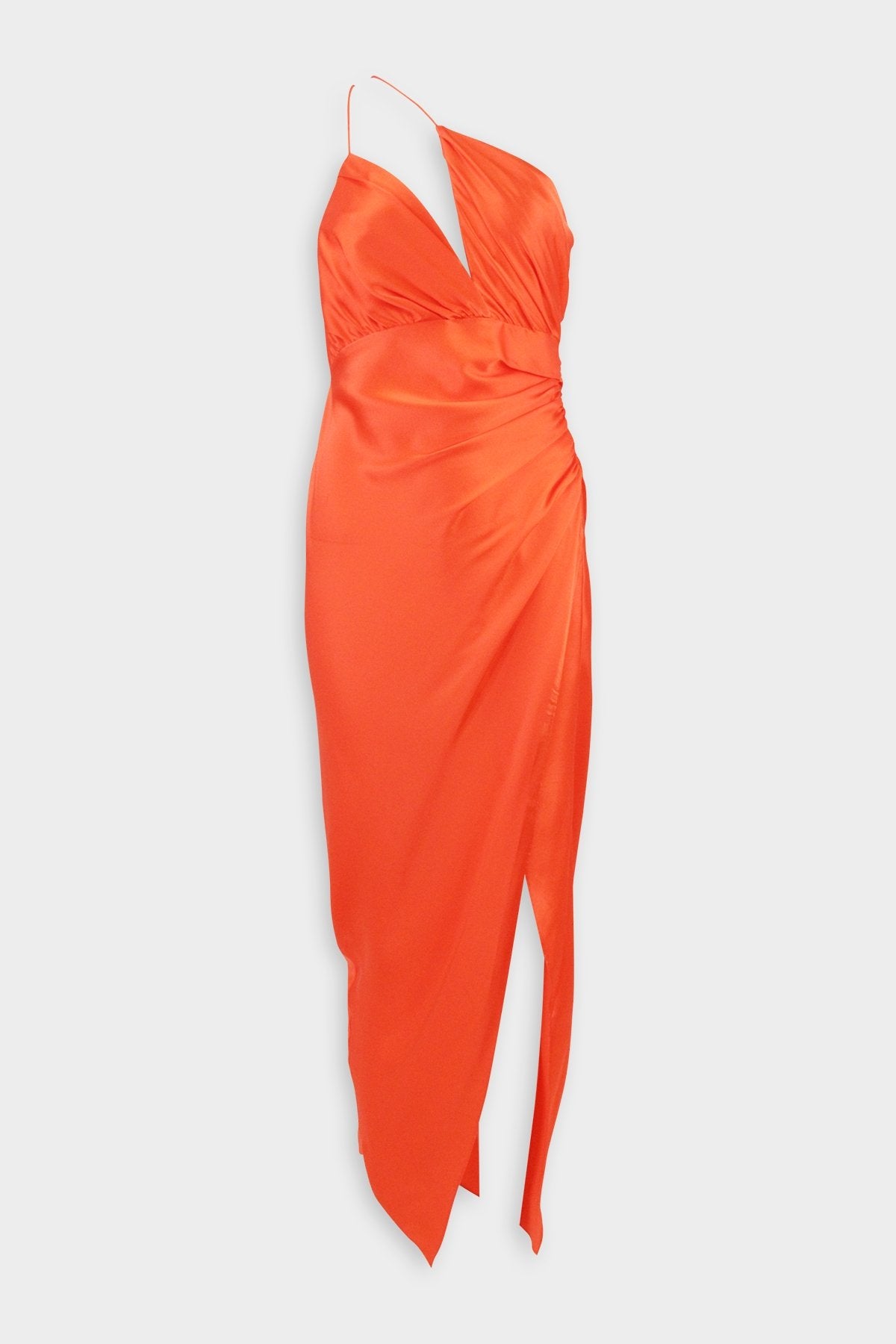 Asymmetric Plunge Dress in Orange - shop-olivia.com