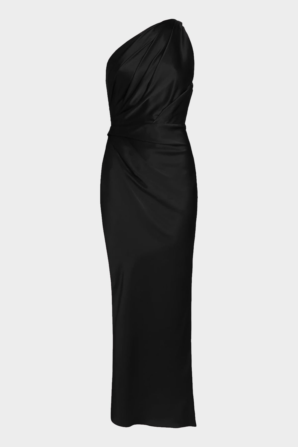 Asymmetrical Drape Dress in Black - shop-olivia.com