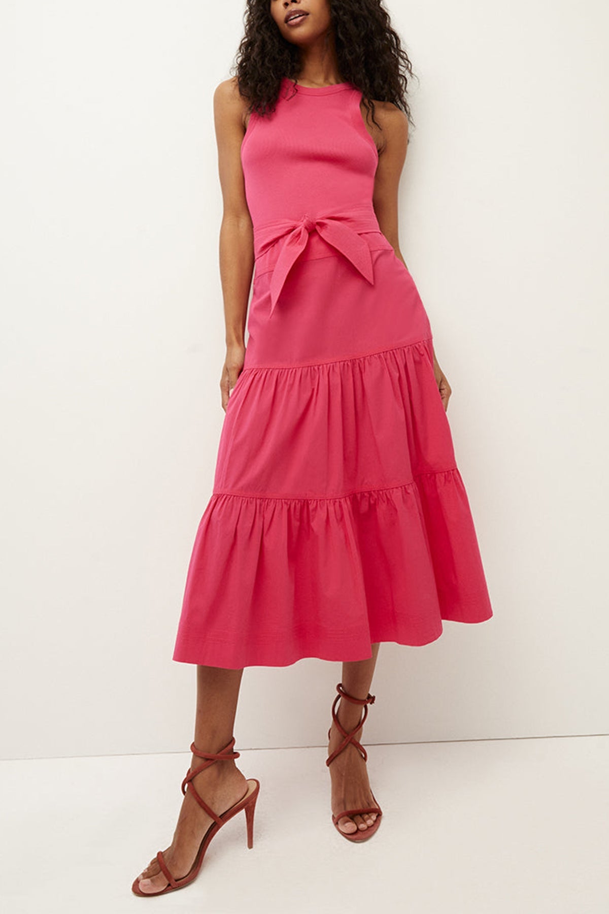 Austyn Tiered Dress in Fuchsia - shop-olivia.com