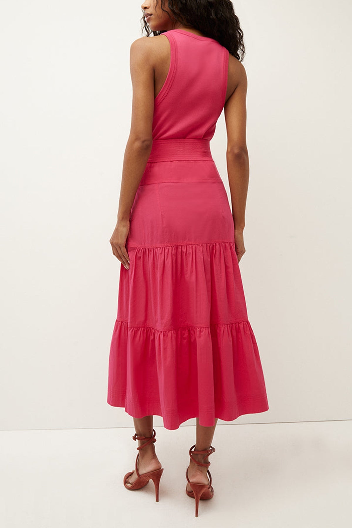 Austyn Tiered Dress in Fuchsia - shop-olivia.com