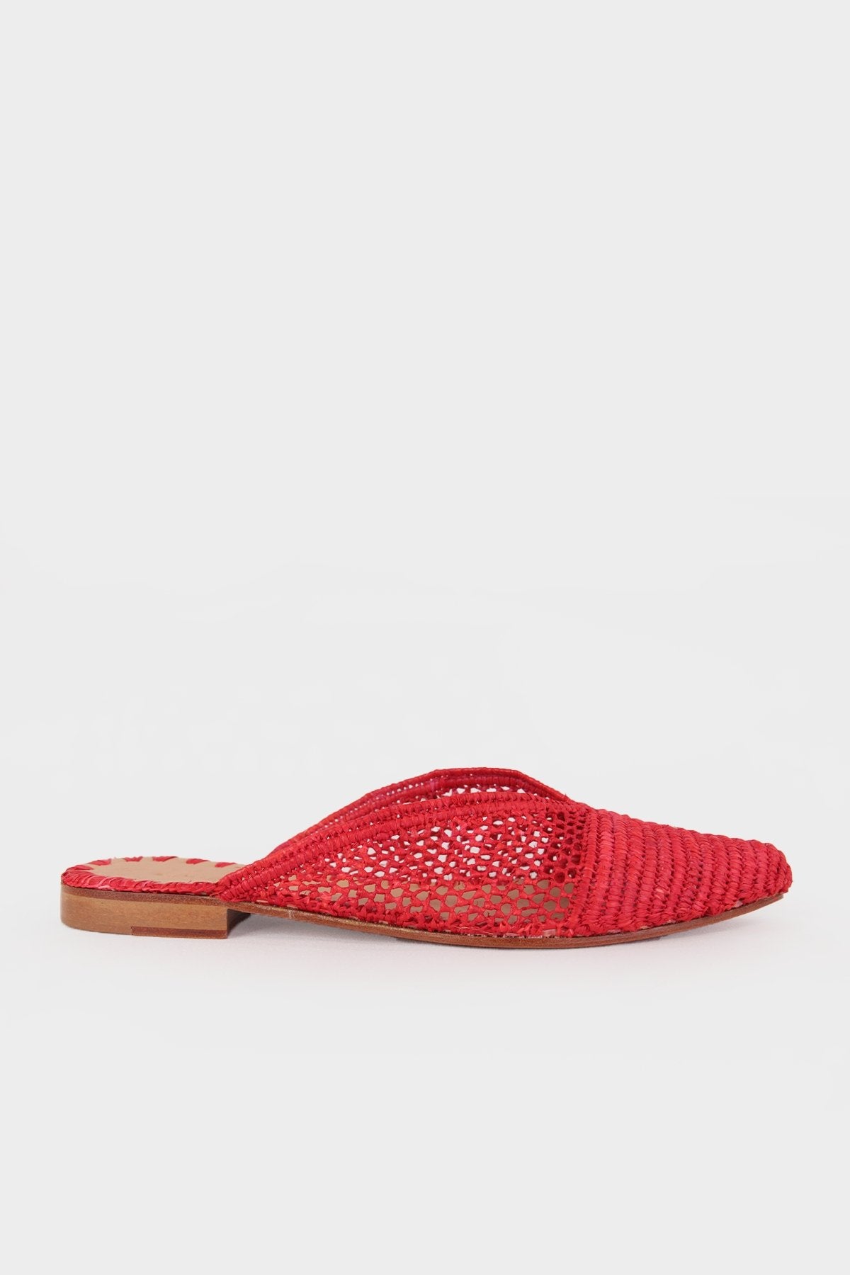 Babouches Slide Sandals in Cherry - shop-olivia.com