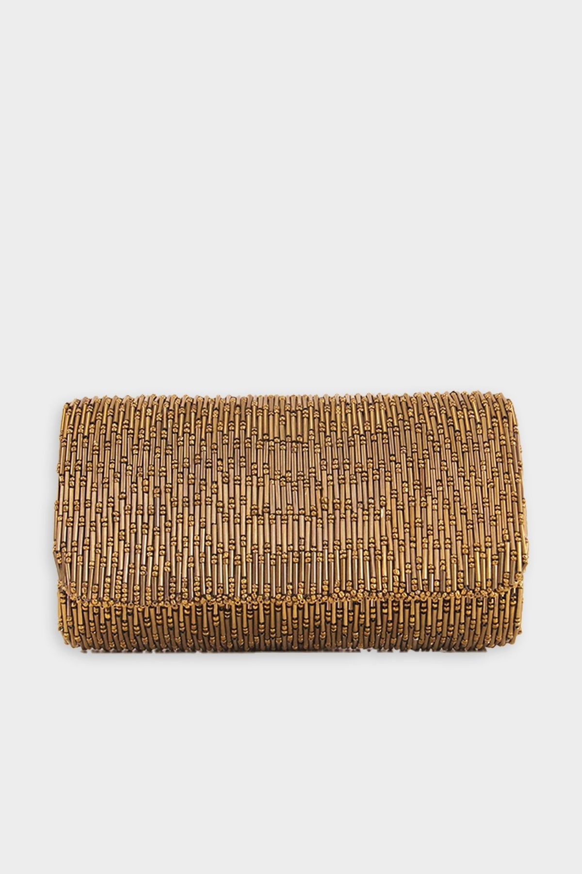 Beaded Clutch in Bronze - shop-olivia.com