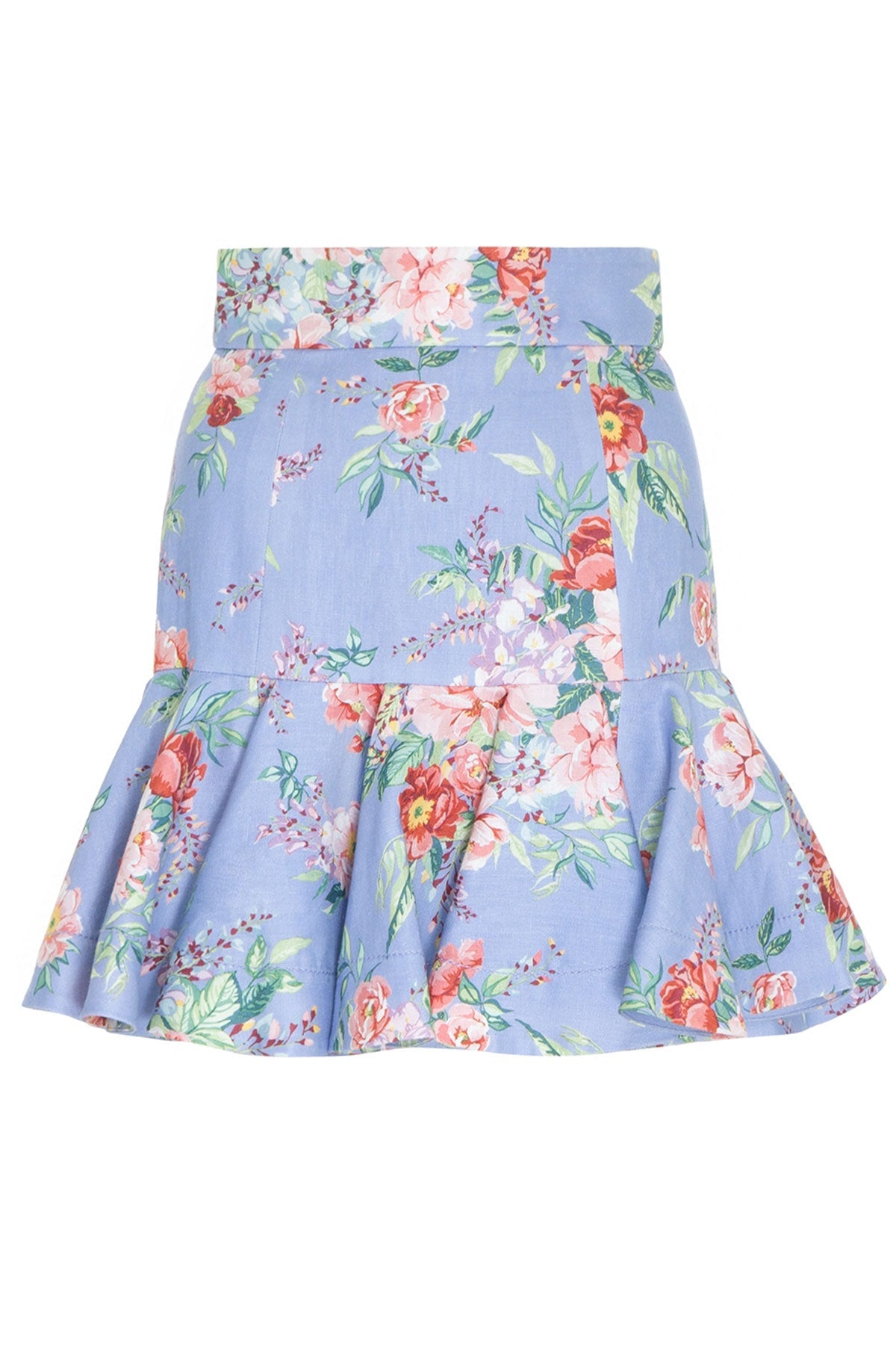 Bellitude Flip Mini Skirt Cornflower Floral - shop-olivia.com