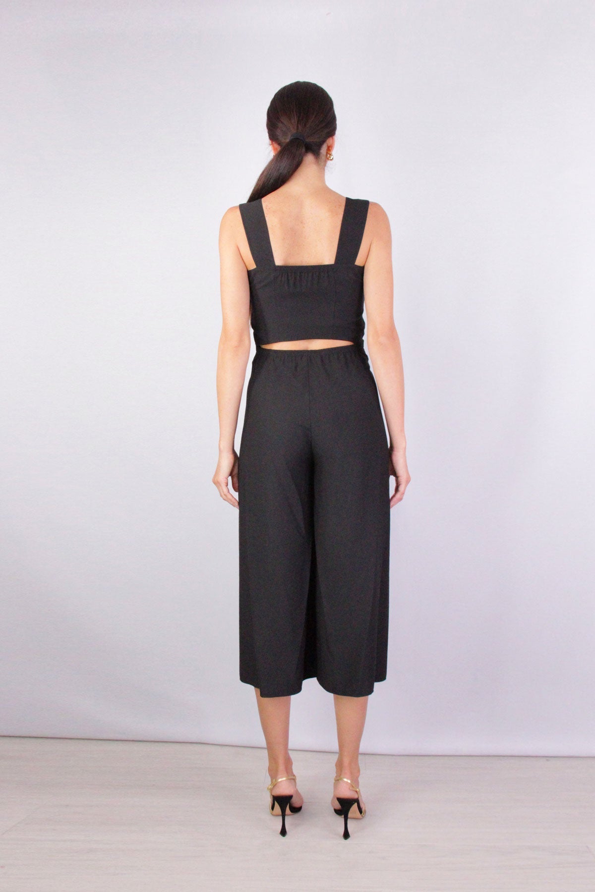 Belted Jumpsuit in Black - shop-olivia.com