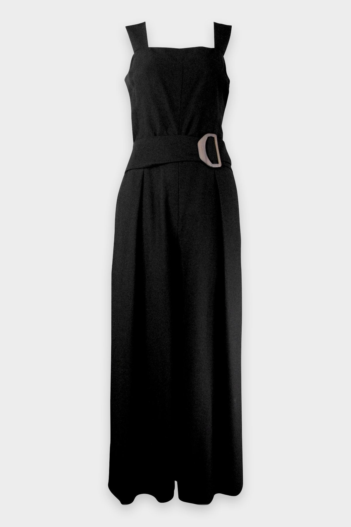 Belted Jumpsuit in Black - shop-olivia.com