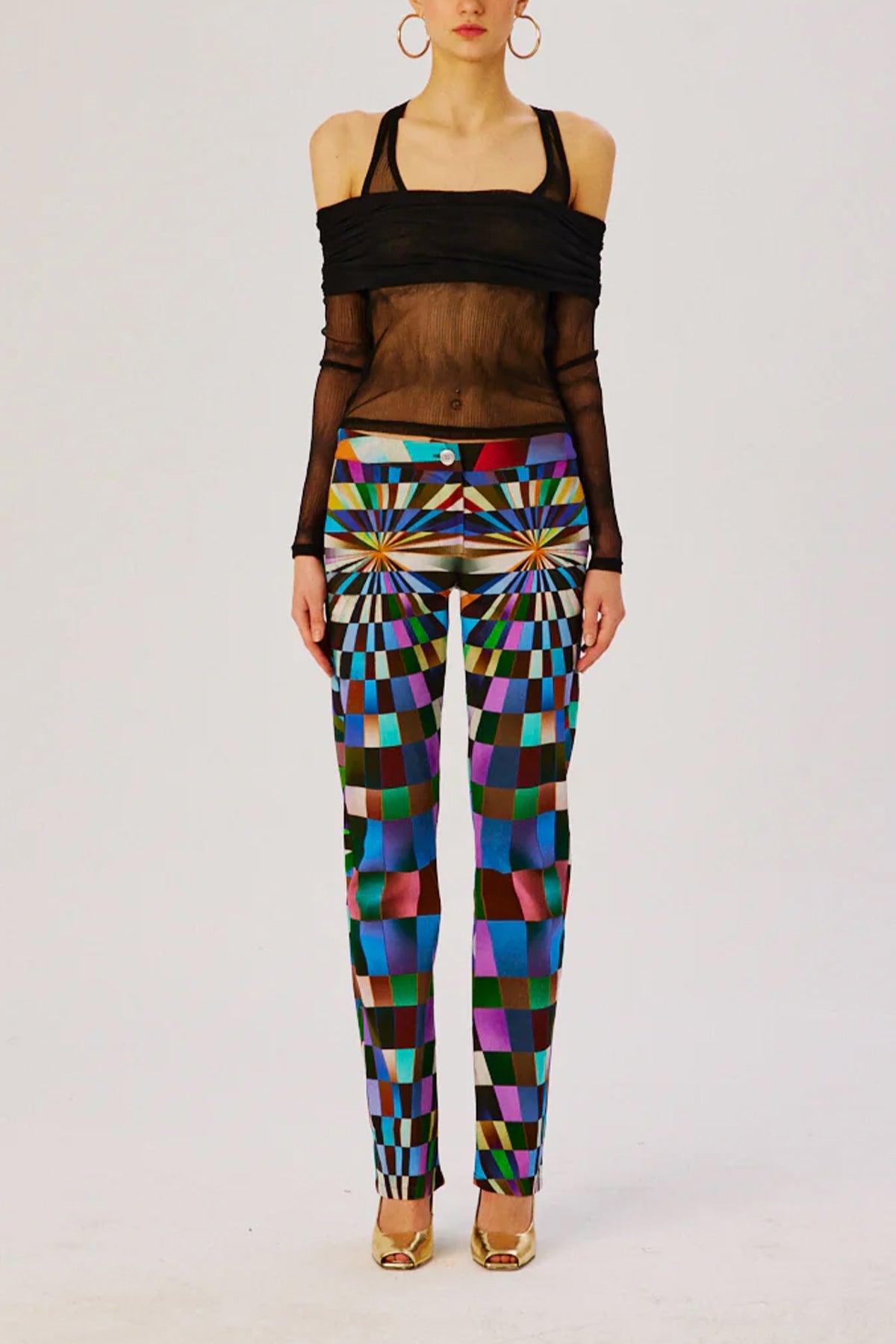 Bery Kaleidoscope Printed Straight-Leg Pant in Multi - shop-olivia.com