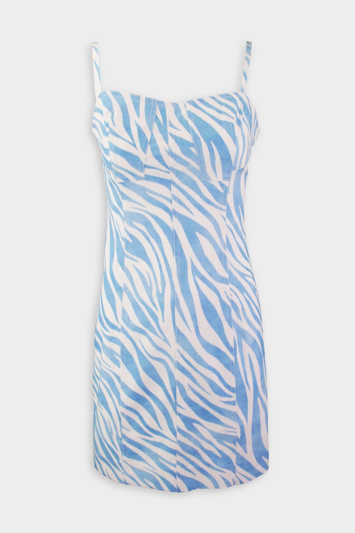 Blair Bustier Dress in White and Blue - shop-olivia.com