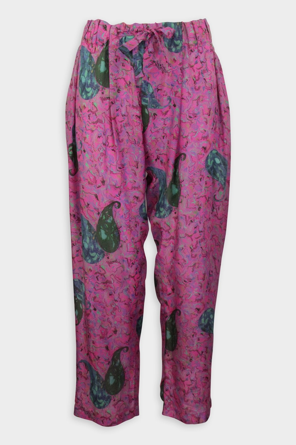 Boyfriend Trouser in Fuschia Paisley - shop-olivia.com