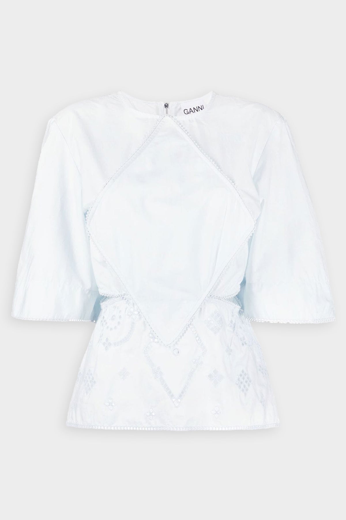 Broderie Anglaise Blouse in Illusion Blue - shop-olivia.com