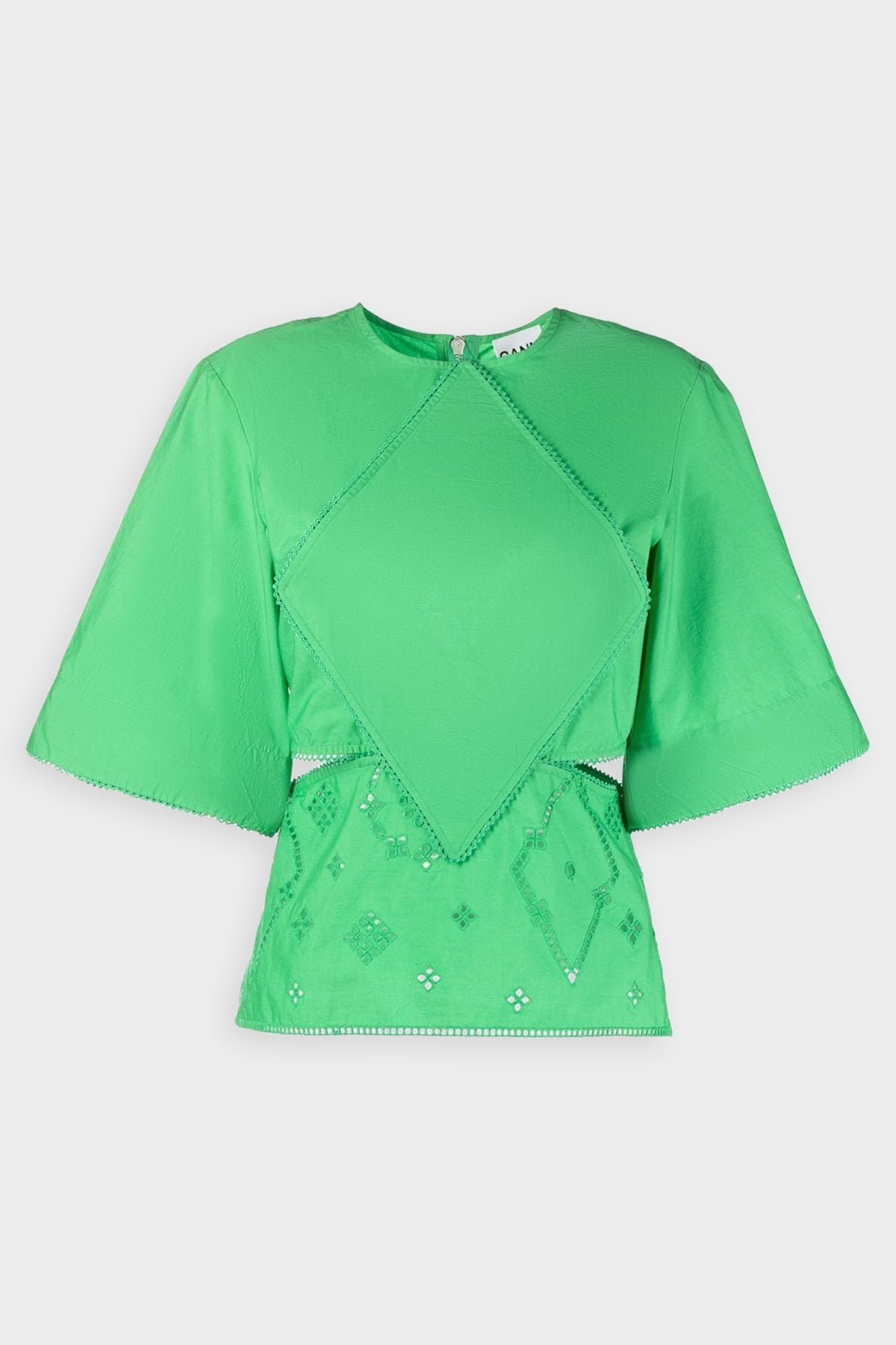 Broderie Anglaise Blouse in Kelly Green - shop-olivia.com