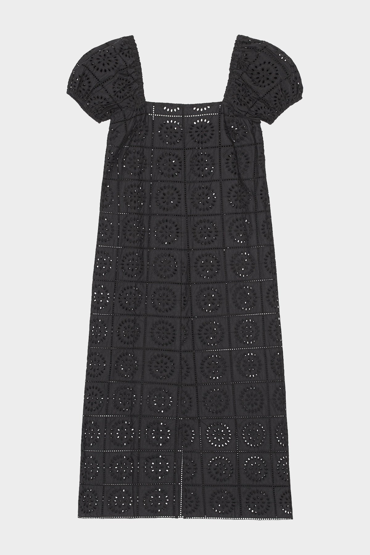 Broderie Anglaise Midi Dress in Black - shop-olivia.com