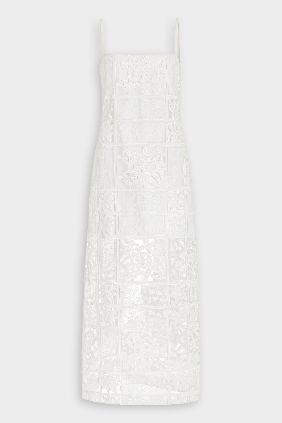 Bronze Maxi Dress in White French Lace - shop-olivia.com