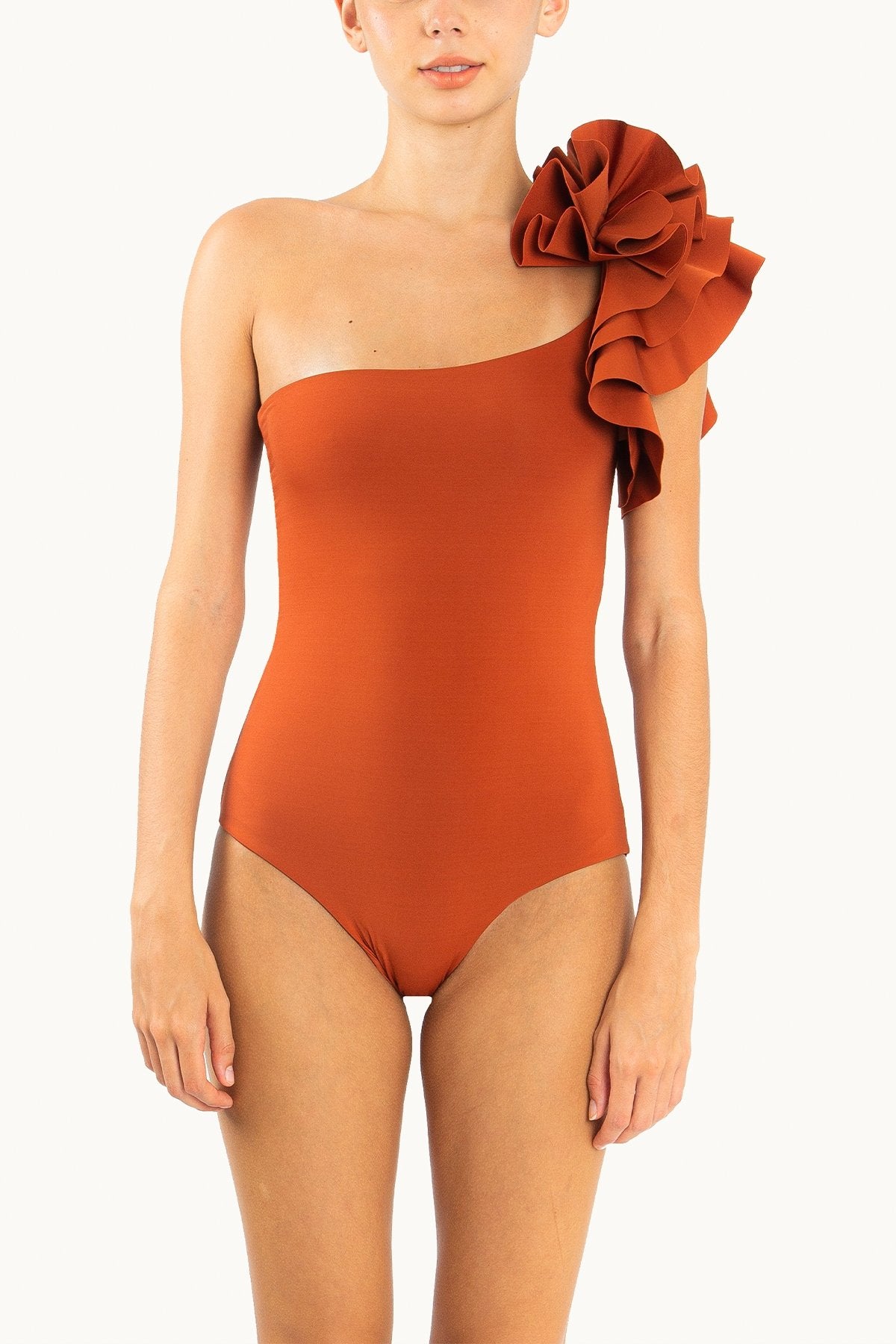 Bruma One-Piece Bathing Suit in Orange Brick - shop-olivia.com