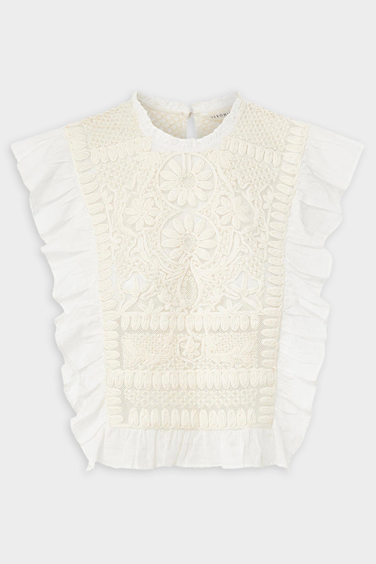 Capriana Embroidered Top in Off White - shop-olivia.com