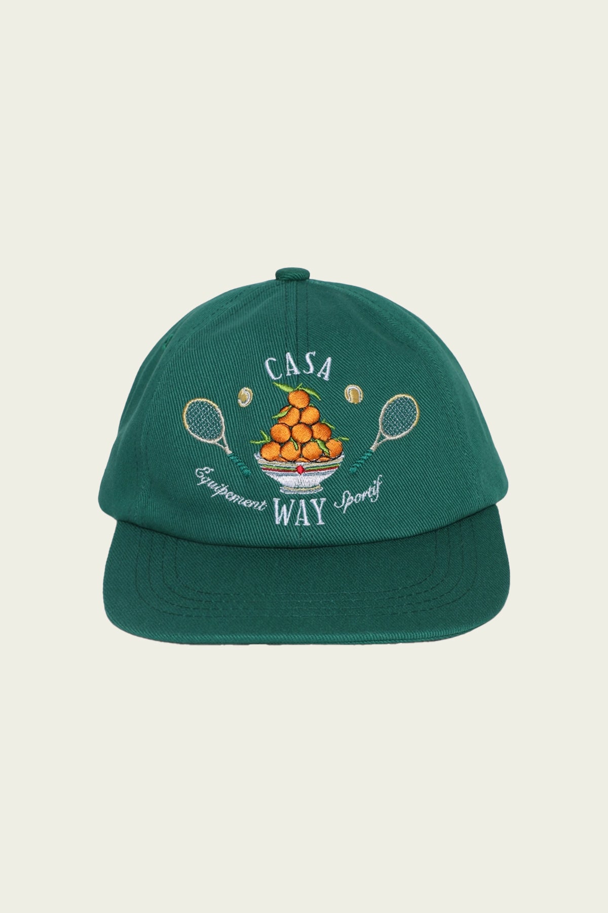 Casa Way Embroidered Cap in Green - shop-olivia.com