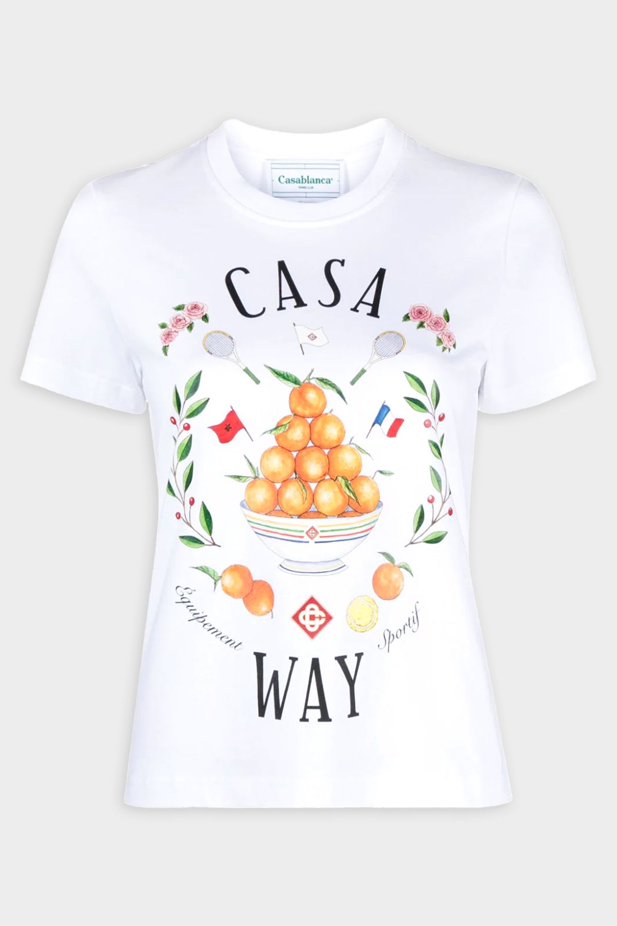 Casa Way Printed T-Shirt in White - shop-olivia.com