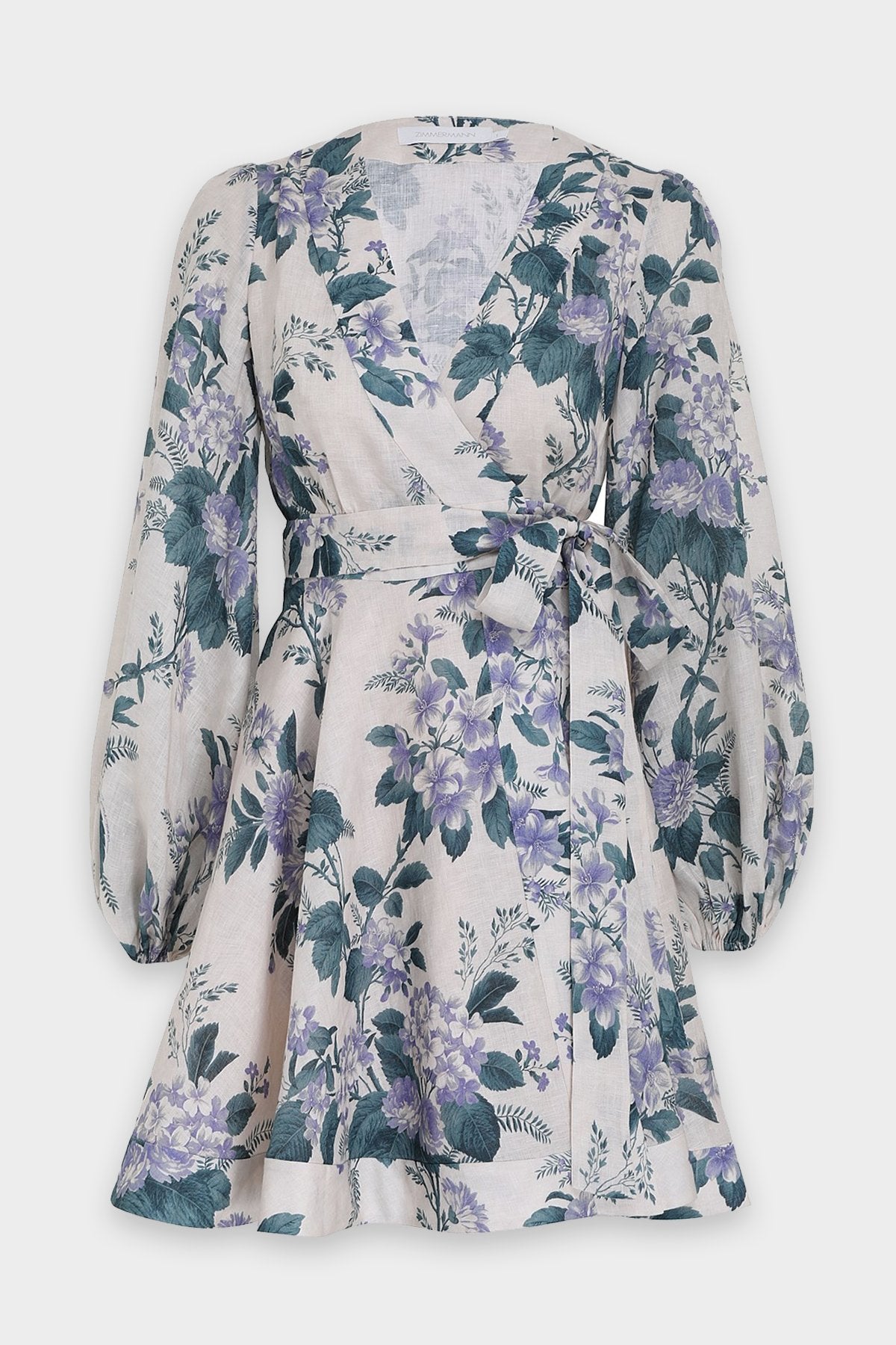 Cassia Wrap Short Dress in Hydrangea Floral - shop-olivia.com