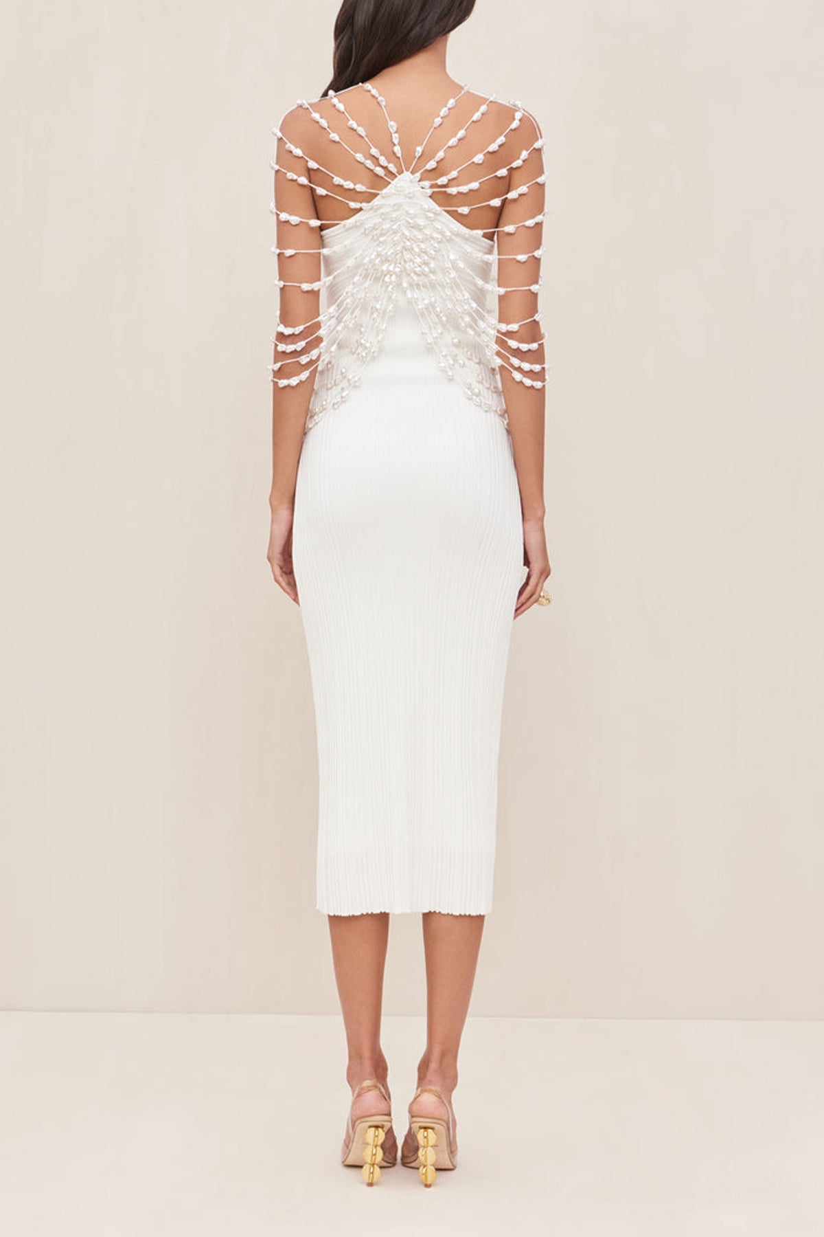 Cecelia Knit Dress in Off White - shop-olivia.com