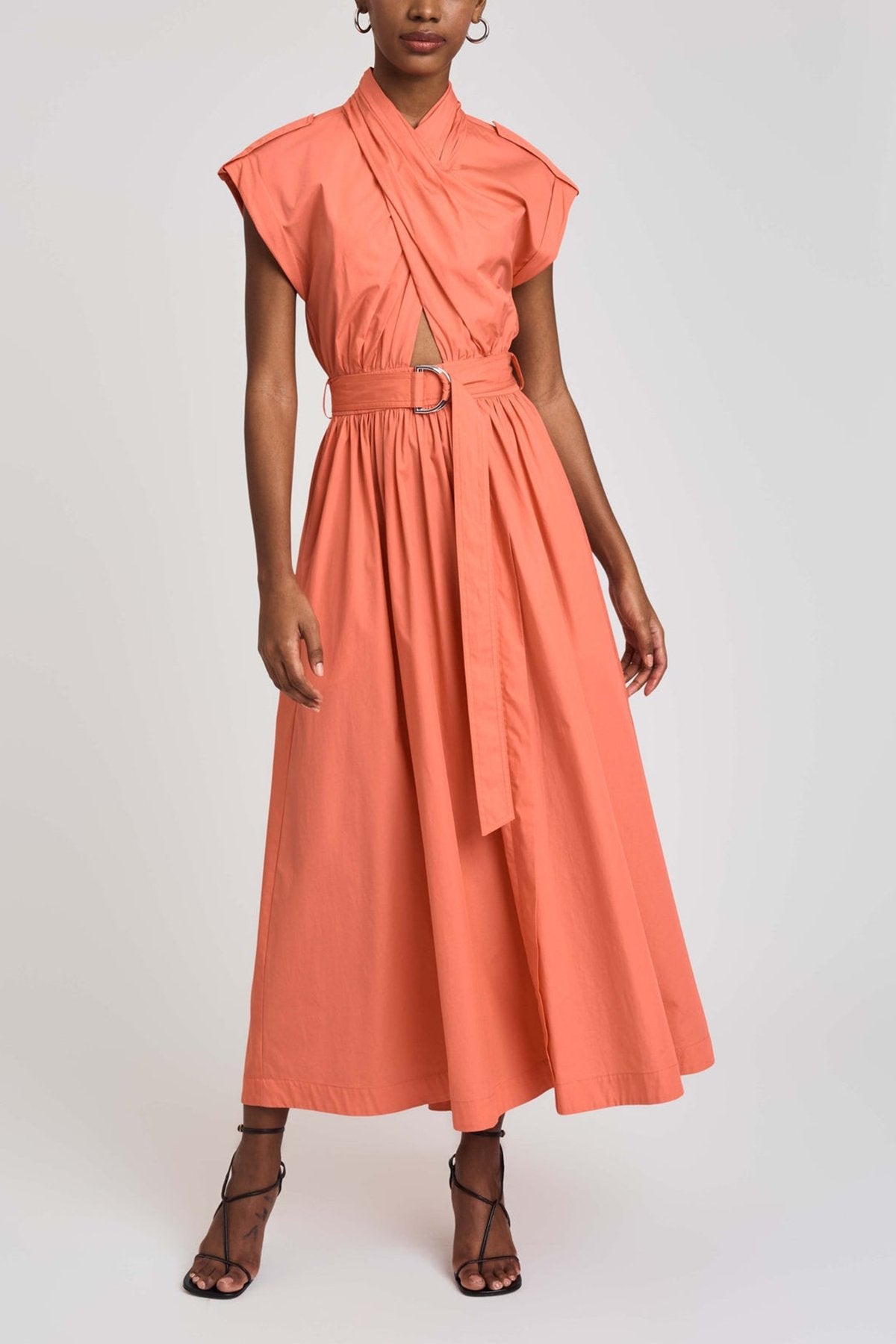 Celeste Wrap Dress in Coral - shop-olivia.com