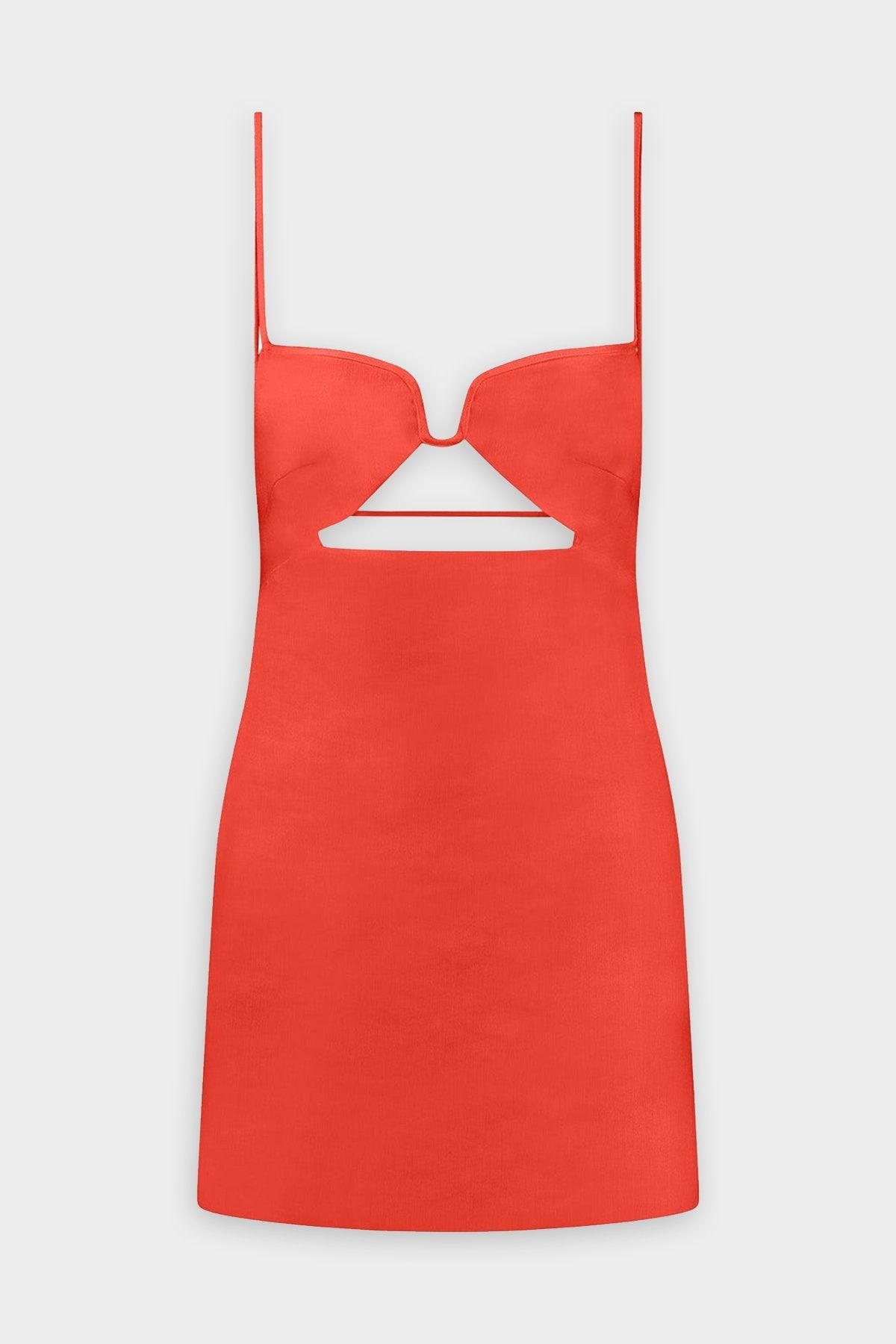 Chaleg Linen Short Dress in Blood Orange - shop-olivia.com